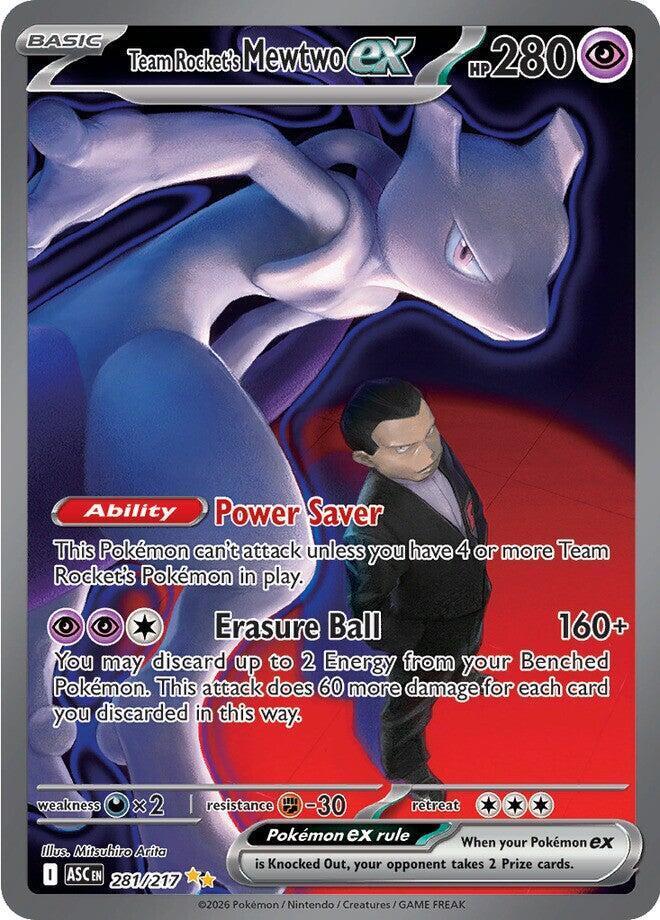 Team Rocket's Mewtwo ex 281/217 SIR NM - 2026 Ascended Heroes Pokémon TCG