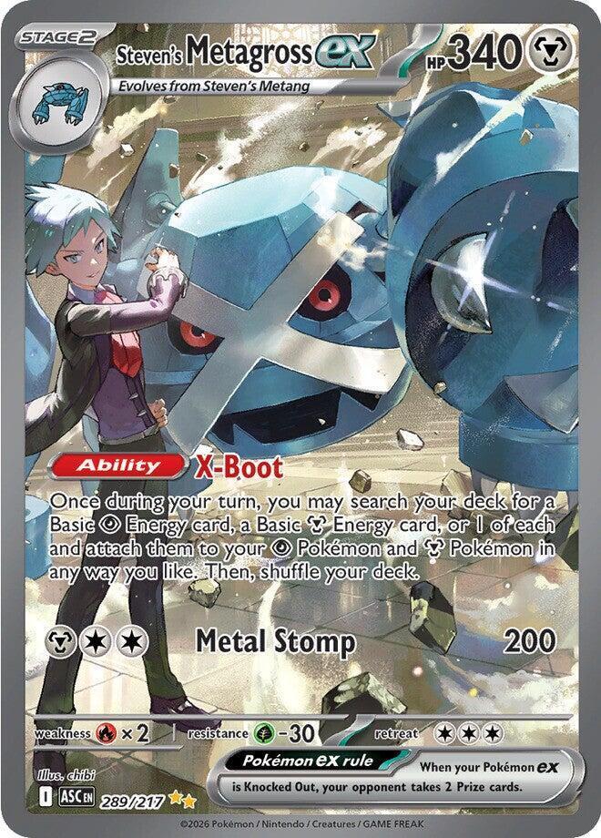 Steven’s Metagross ex 289/217 Ascended Heroes Special Illustration Rare 289/217 Pokemon TCG