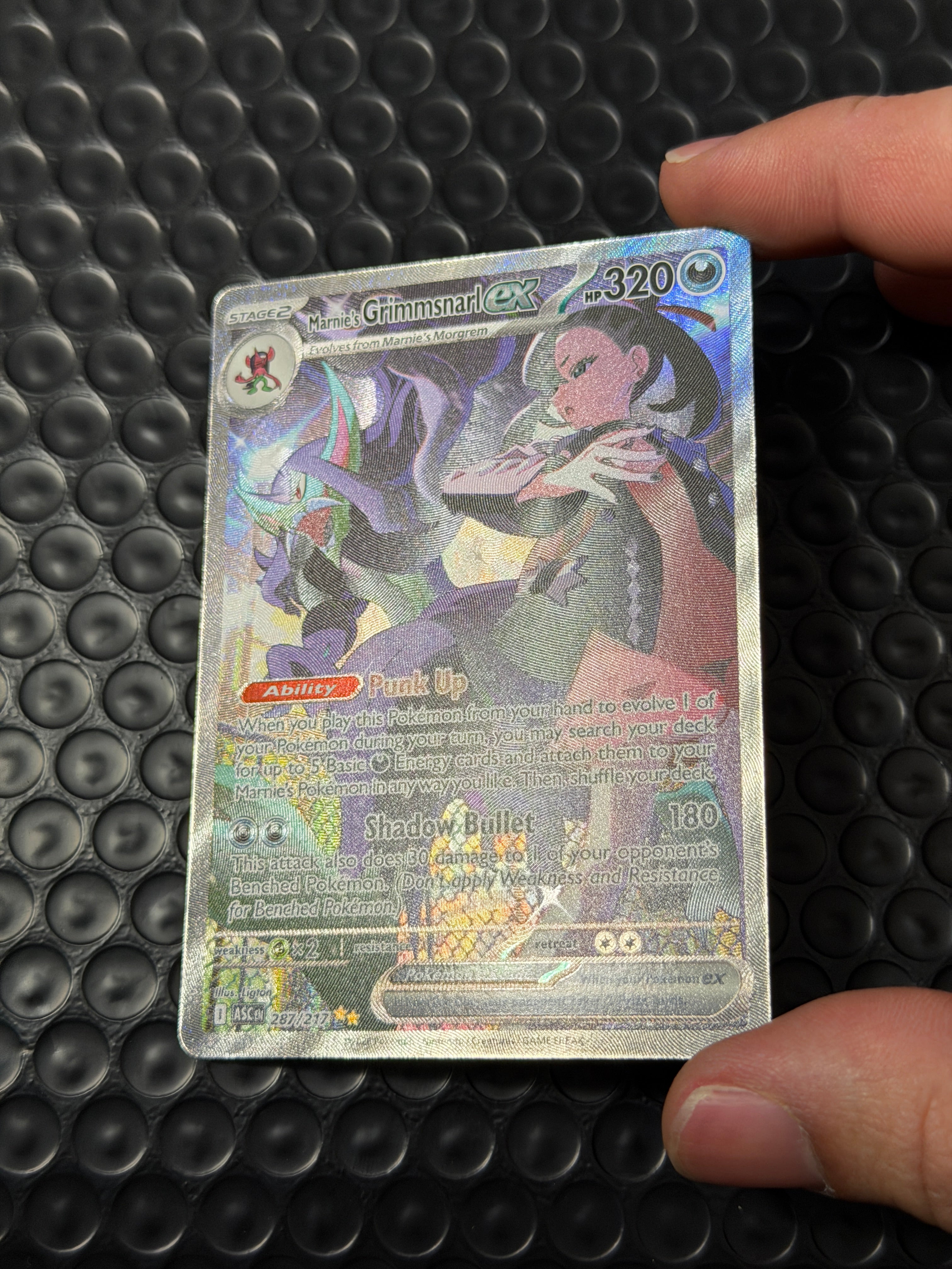Pokemon Marnie's Grimmsnarl ex 287/217 Full Art Ultra Rare ASC Holo EN