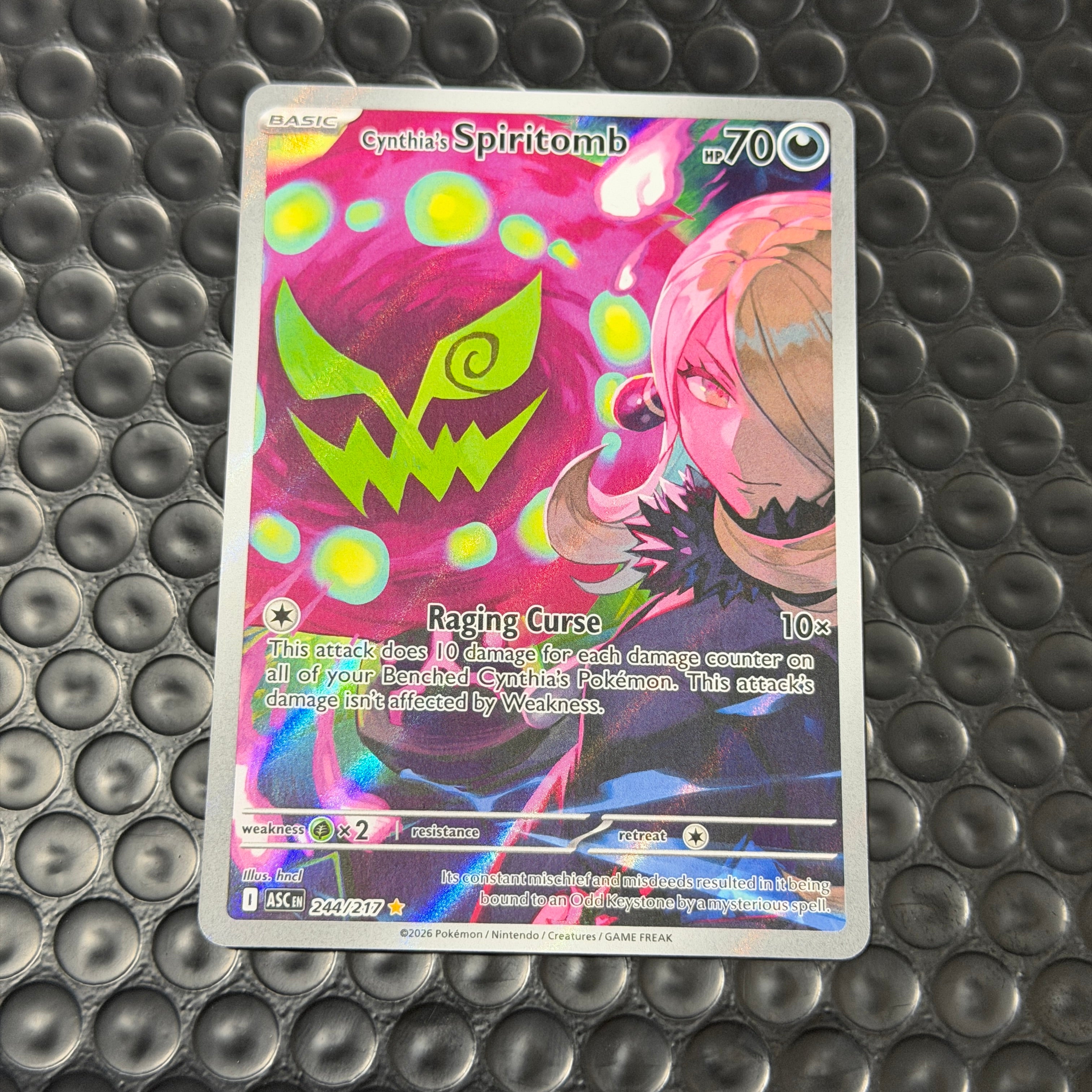 Pokemon TCG Cynthia's Spiritomb 244/217 ASC EN Rare Full Art Basic Spirit Card